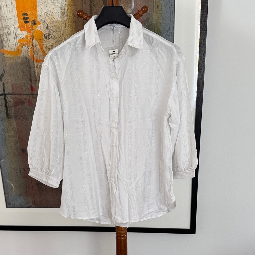 Express Women’s Tinsel Button-Up Shirt